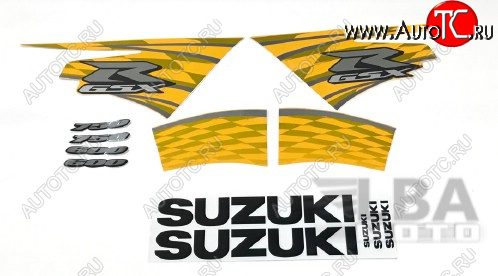 3 999 р. Комплект наклеек на пластик для мотоцикла Suzuki GSX-R600750 11-16 Желто-Черный  пм-00017744  с доставкой в г. Вологда