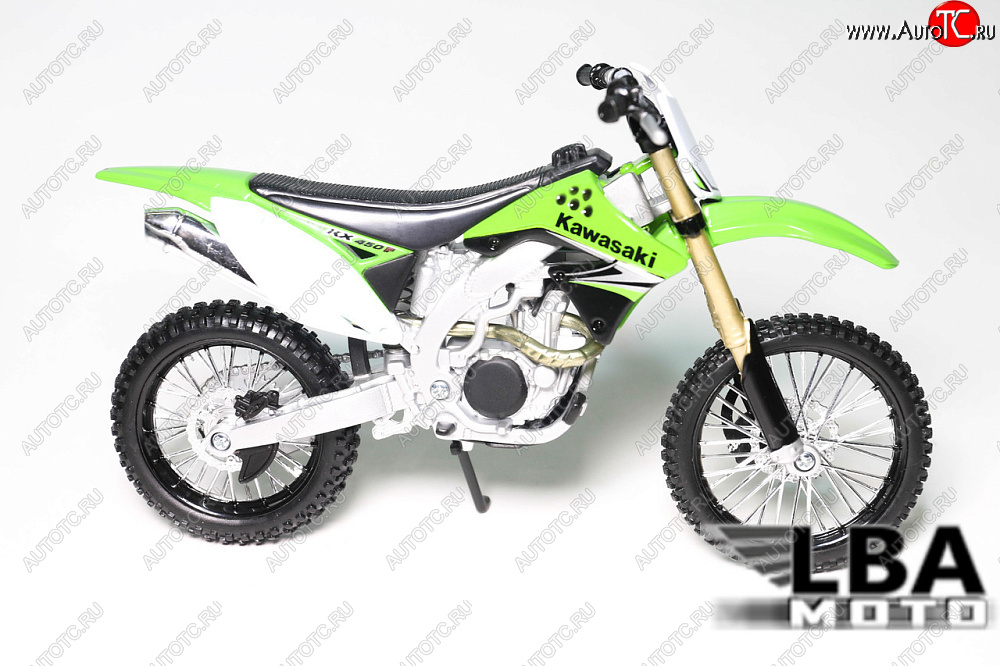 1 599 р. Модель мотоцикла Kawasaki KX-450F Зеленого цвета масштаб 112  пм-00004981  с доставкой в г. Вологда