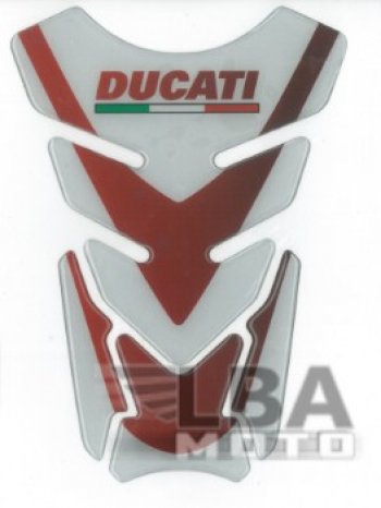 1 299 р. Наклейка на бак для мотоцикла Ducati Бело-Красная  пм-00017097  с доставкой в г. Вологда. Увеличить фотографию 2