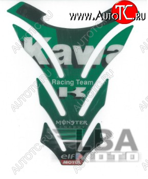 1 329 р. Наклейка на бак для мотоцикла Kawasaki Racing Зеленая  пм-00017106  с доставкой в г. Вологда