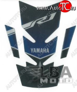1 379 р. Наклейка на бак для мотоцикла Yamaha YZF-R1 Сине-Черная  пм-00017116  с доставкой в г. Вологда