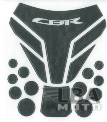 1 279 р. Наклейка на бак для мотоцикла Honda CBR Карбон Черная 3  пм-00017148  с доставкой в г. Вологда. Увеличить фотографию 2
