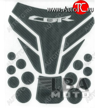 1 279 р. Наклейка на бак для мотоцикла Honda CBR Карбон Черная 3  пм-00017148  с доставкой в г. Вологда