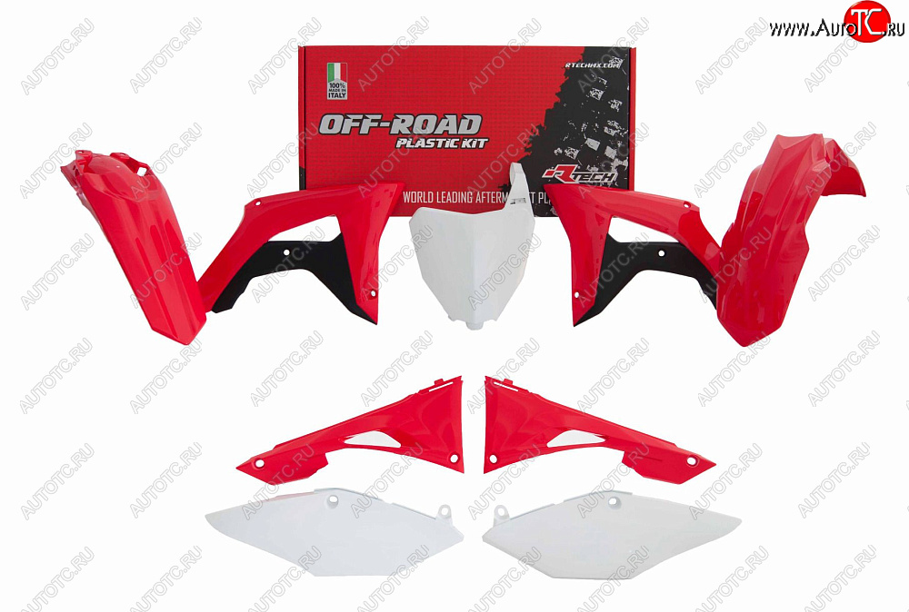 14 999 р. Комплект пластика R-Tech Honda CRF250R 19-20, CRF450R 19-20 (R-KITCRF-OEM-519) красный-белый  r-kitcrf-oem-519  с доставкой в г. Вологда