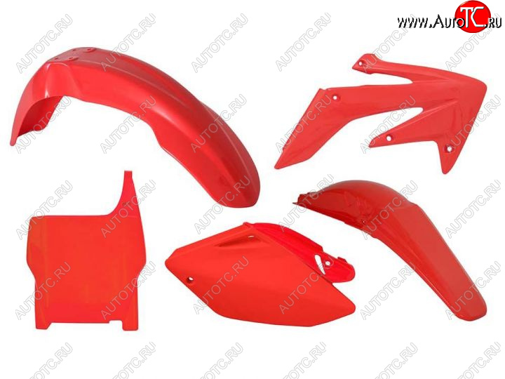 12 749 р. Комплект пластика R-Tech Honda CRF250R 04-05 (R-KITCRF-RS0-507) Красный  r-kitcrf-rs0-507  с доставкой в г. Вологда