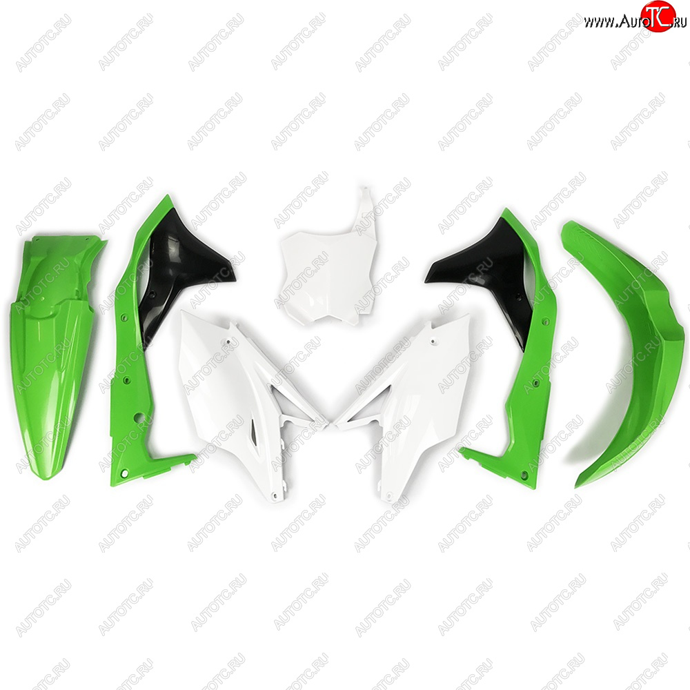 12 749 р. Комплект пластика R-Tech Kawasaki KX250F 17-20 (R-KITKXF-OEM-519) зеленыйбелыйчерный  r-kitkxf-oem-519  с доставкой в г. Вологда