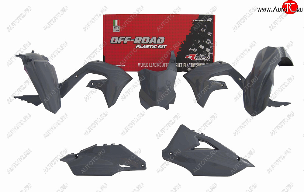 12 749 р. Комплект пластика R-Tech Kawasaki KX450F 19-20 (R-KITKXF-GR0-599) Quantum Grey серый  r-kitkxf-gr0-599  с доставкой в г. Вологда