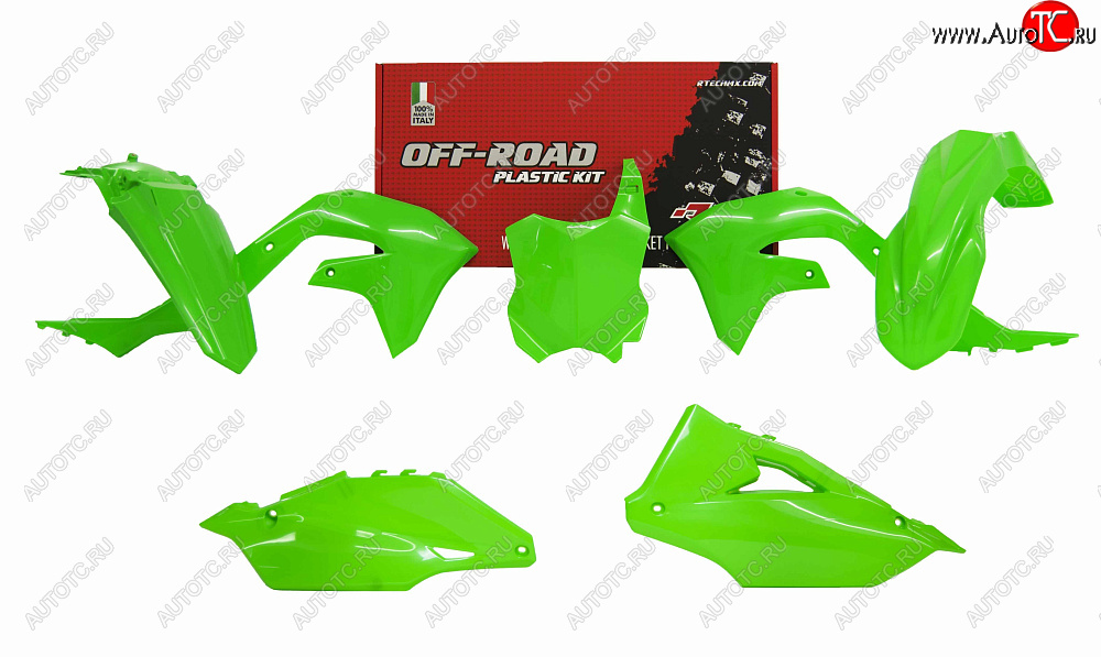 12 749 р. Комплект пластика R-Tech Kawasaki KX450F 19-20 (R-KITKXF-VF0-599) неоновый зеленый  r-kitkxf-vf0-599  с доставкой в г. Вологда