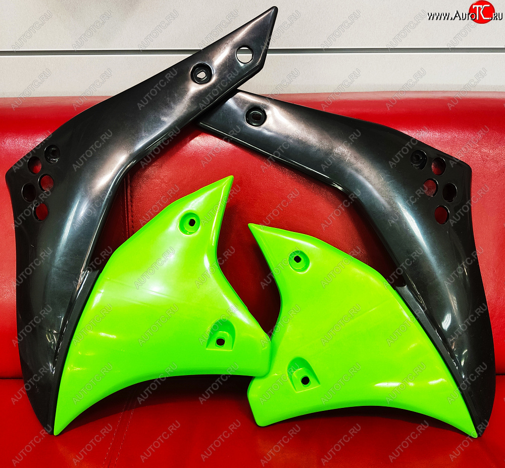 1 999 р. Обтекатели радиатора UFO Kawasaki KX250F 2006+ (3767-999) Зелено-Черный  пм-00019972  с доставкой в г. Вологда