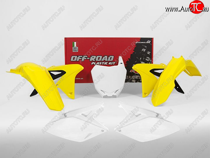 12 749 р. Комплект пластика R-Tech Suzuki RMZ250 10-18 (R-KITRMZ-OEM-592) желтыйбелыйчерный  r-kitrmz-oem-592  с доставкой в г. Вологда