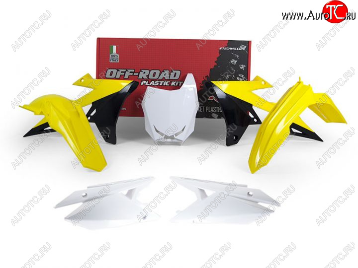 12 749 р. Комплект пластика R-Tech Suzuki RMZ450 2018 (R-KITRMZ-OEM-518) желтыйбелыйчерный  r-kitrmz-oem-518  с доставкой в г. Вологда