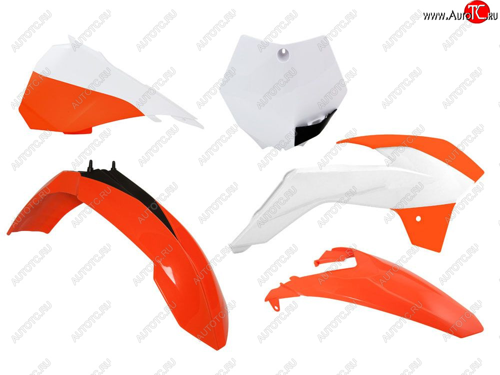 13 999 р. Комплект пластика R-Tech KTM SX 8513-17 (R-KITKTM-OEM-593) Бело-Оранжевый  r-kitktm-oem-593  с доставкой в г. Вологда