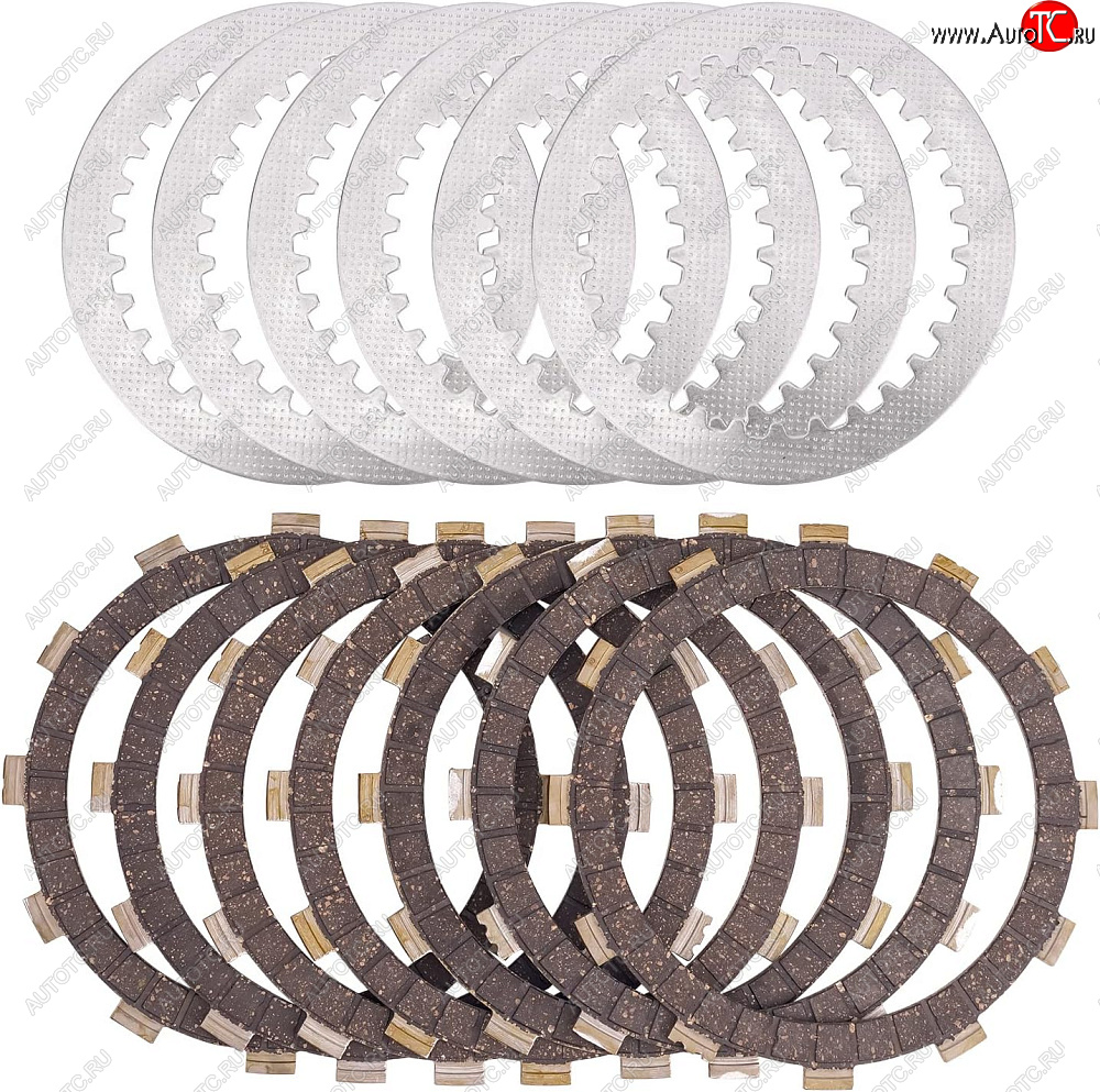 5 199 р. Комплект дисков сцепления AHL Сталь+Фрикционы Yamaha XT660RX 04-09, XT660Z 08-10, XVS650 97-02  пм-00030010  с доставкой в г. Вологда
