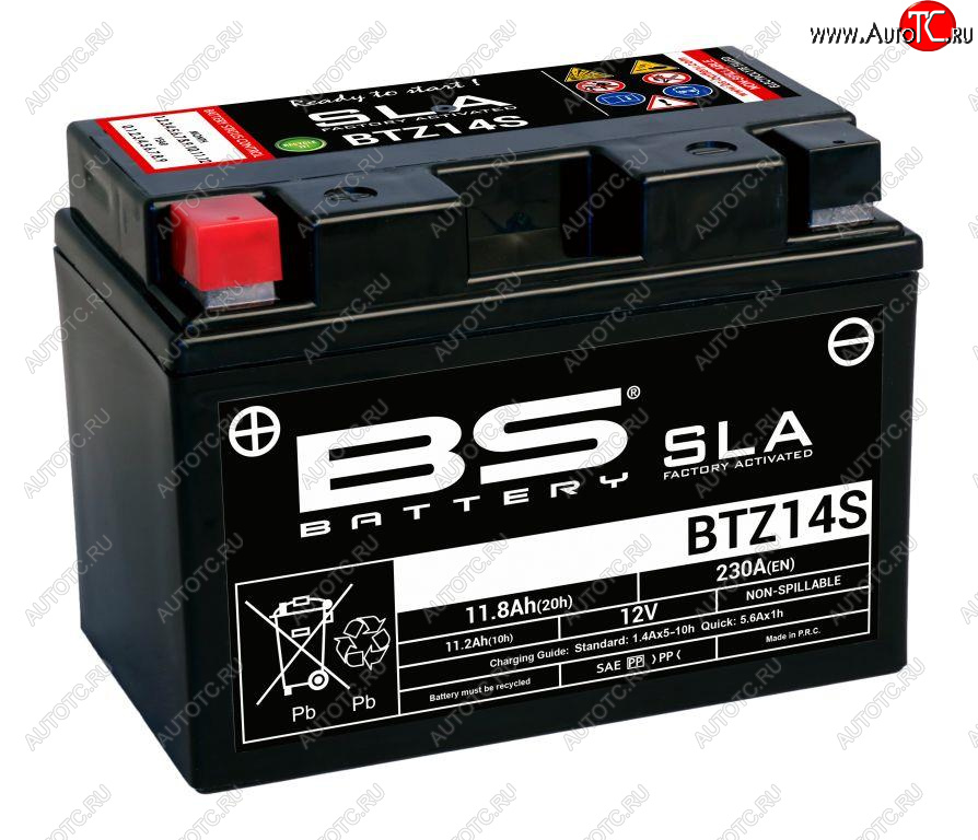 7 999 р. Аккумулятор BS-BATTERY BTZ14SYTZ14S SLA  300638  с доставкой в г. Вологда