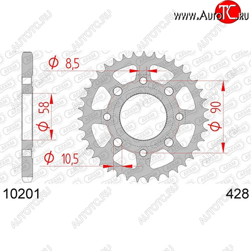 1 599 р. Звезда задняя ведомая Afam 10201 49 Зубов ( JTR269 49 )  пм-00017505  с доставкой в г. Вологда