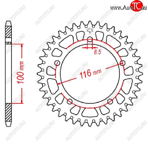 1 099 р. Звезда задняя ведомая M-CAX 457 44 Зубов ( JTR461 44 )  пм-00017518  с доставкой в г. Вологда