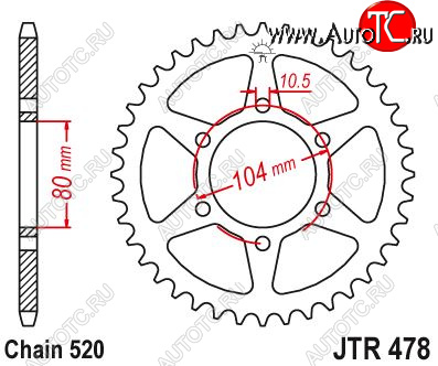 3 099 р. Звезда цепного привода JTR478 46  jtr478.46  с доставкой в г. Вологда