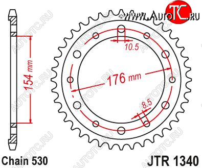 3 599 р. Звезда цепного привода JTR1340 43  jtr1340.43  с доставкой в г. Вологда