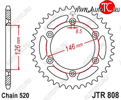 2 999 р. Звезда цепного привода JTR808 44  jtr808.44  с доставкой в г. Вологда