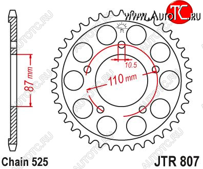 3 799 р. Звезда цепного привода JTR807 47  jtr807.47  с доставкой в г. Вологда