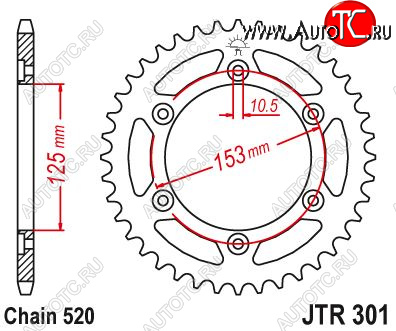 2 899 р. Звезда цепного привода JTR301 40  jtr301.40  с доставкой в г. Вологда