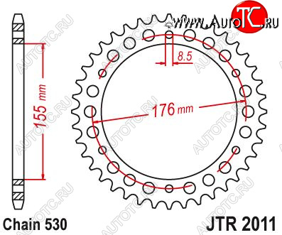 3 599 р. Звезда цепного привода JTR2011 43  jtr2011.43  с доставкой в г. Вологда