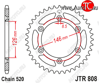 3 199 р. Звезда цепного привода JTR808.48SC  jtr808.48sc  с доставкой в г. Вологда