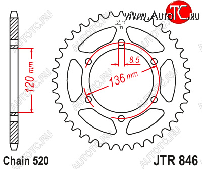 3 099 р. Звезда цепного привода JTR846.45  jtr846.45  с доставкой в г. Вологда
