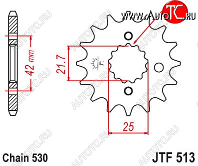 1 299 р. Звезда цепного привода JTF513 17  jtf513.17  с доставкой в г. Вологда