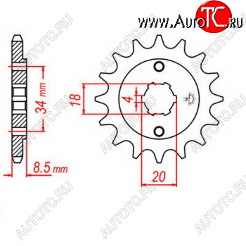 1 799 р. Звезда передняя ведущая Afam 20317 14 Зубов ( JTF270 14 )  пм-00017563  с доставкой в г. Вологда