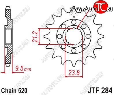 1 649 р. Звезда цепного привода JTF284 13sc  jtf284.13sc  с доставкой в г. Вологда