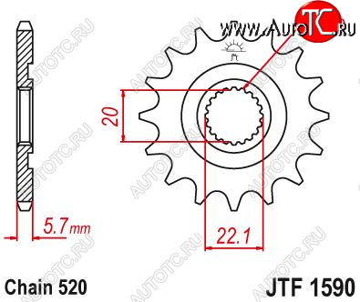 1 329 р. Звезда цепного привода JTF1590 13SC  jtf1590.13sc  с доставкой в г. Вологда