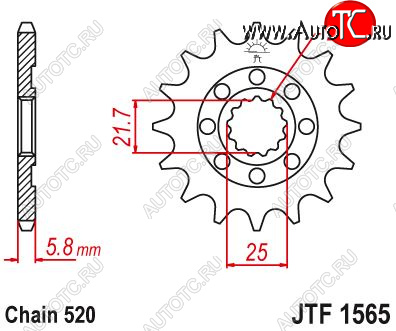 1 479 р. Звезда цепного привода JTF1565 13sc  jtf1565.13sc  с доставкой в г. Вологда