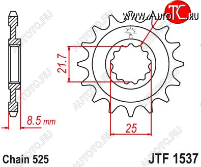 1 379 р. Звезда цепного привода JTF1537 15  jtf1537.15  с доставкой в г. Вологда