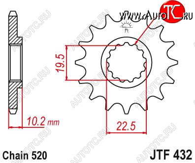 1 599 р. Звезда цепного привода JTF432 15sc  jtf432.15sc  с доставкой в г. Вологда