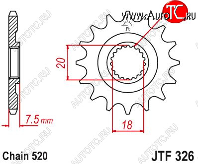 1 169 р. Звезда цепного привода JTF326 13  jtf326.13  с доставкой в г. Вологда