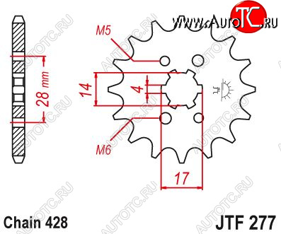 599 р. Звезда цепного привода JTF277 13  jtf277.13  с доставкой в г. Вологда