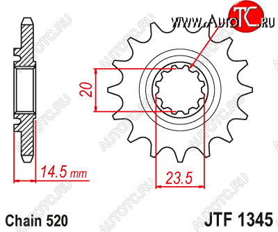 1 699 р. Звезда цепного привода JTF1345 13RB  jtf1345.13rb  с доставкой в г. Вологда