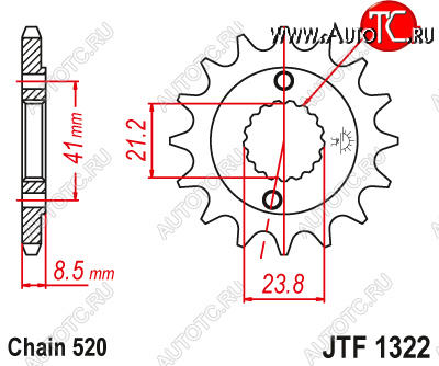 1 249 р. Звезда цепного привода JTF1322 14  jtf1322.14  с доставкой в г. Вологда