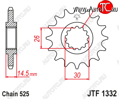 1 899 р. Звезда цепного привода JTF1332 16RB  jtf1332.16rb  с доставкой в г. Вологда