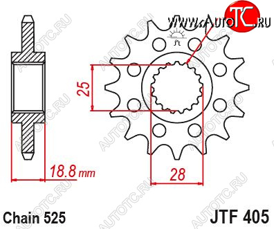 2 659 р. Звезда цепного привода JTF405 19  jtf405.19  с доставкой в г. Вологда