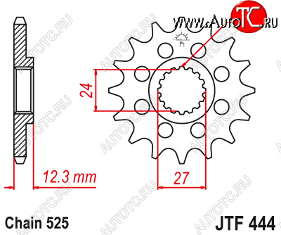 2 049 р. Звезда цепного привода JTF444.17  jtf444.17  с доставкой в г. Вологда