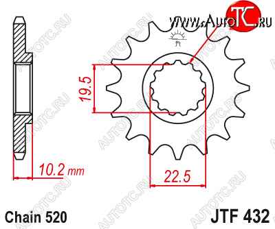 1 149 р. Звезда цепного привода JTF432 13  jtf432.13  с доставкой в г. Вологда