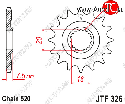 1 149 р. Звезда цепного привода JTF326 12  jtf326.12  с доставкой в г. Вологда