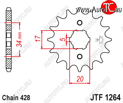 519 р. Звезда цепного привода JTF1264 15  jtf1264.15  с доставкой в г. Вологда
