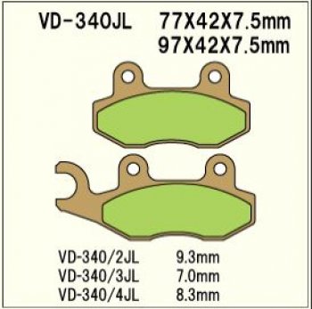 Тормозные колодки Vesrah VD 340JL  пм-00005119
