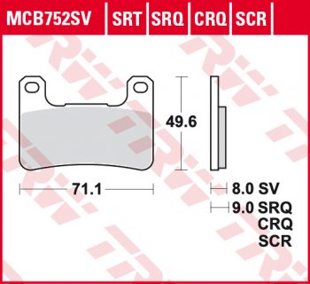 Тормозные колодки TRW MCB752SV  mcb752sv
