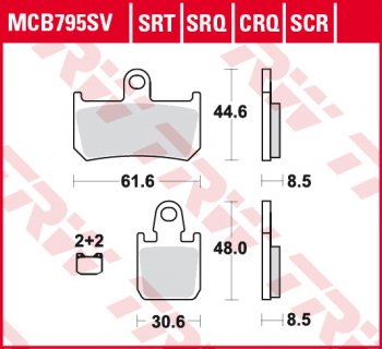 Тормозные колодки TRW MCB795SV  mcb795sv