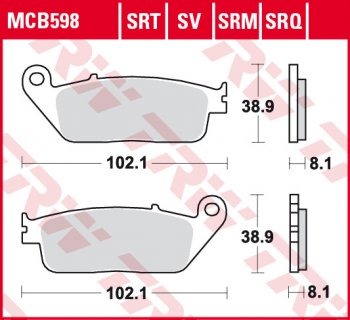 Тормозные колодки TRW MCB598SV  mcb598sv