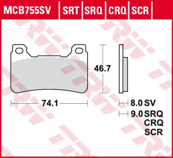 Тормозные колодки TRW MCB755SV  mcb755sv
